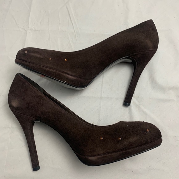 NWD Dotsnice Stuart Weitzman 8 M brown cola suede - Picture 8 of 8